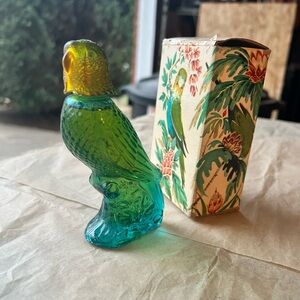 Vintage Avon Island Parakeet Colorful Glass Perfume